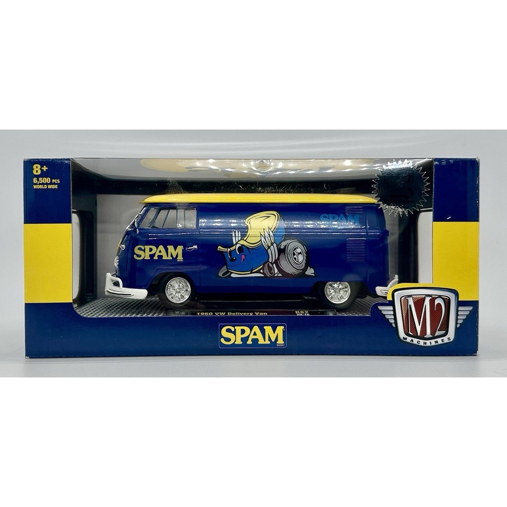 M2 Machines 1:24 1960 VW SPAM Delivery Van Opening Cargo Doors R82 NEW